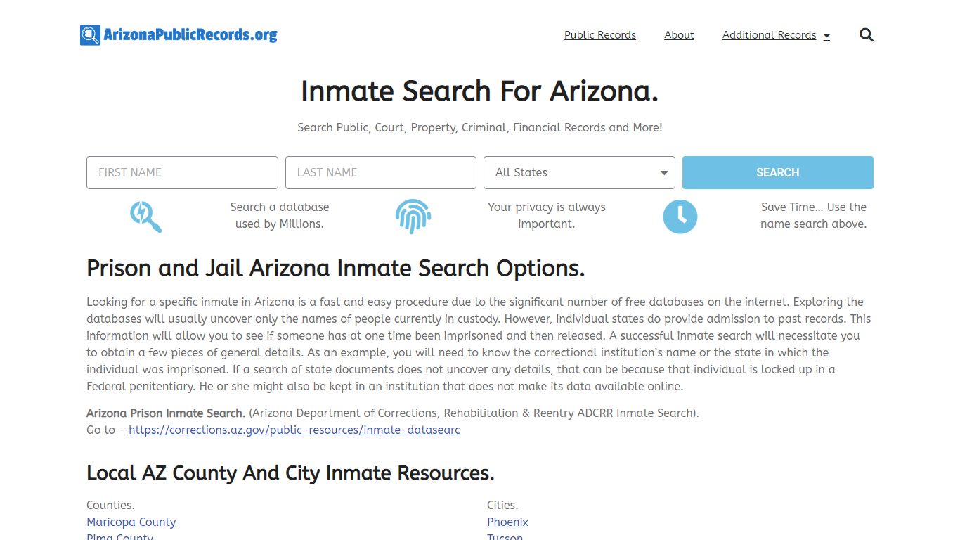 Arizona Inmate Search: ADCRR Prison and Jail Lookup